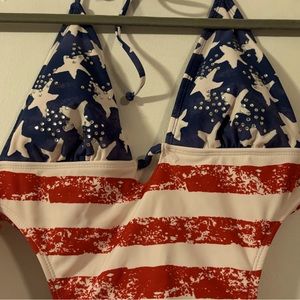 Patriotic monokini from Venus only worn once. Red white and blue!